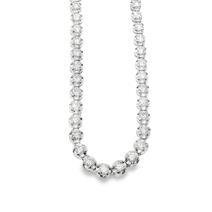 4.69CT Natural Diamond Tennis Necklace Buttercup 14k Yellow Gold