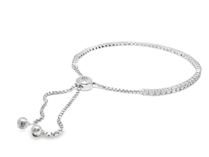 1.47Ct Diamond 4 Prong Zip Bracelet 14K White Gold