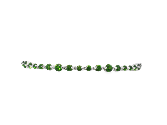 0.37CT Diamond  1.40CT Tsavorite Bracelet 14k White Gold