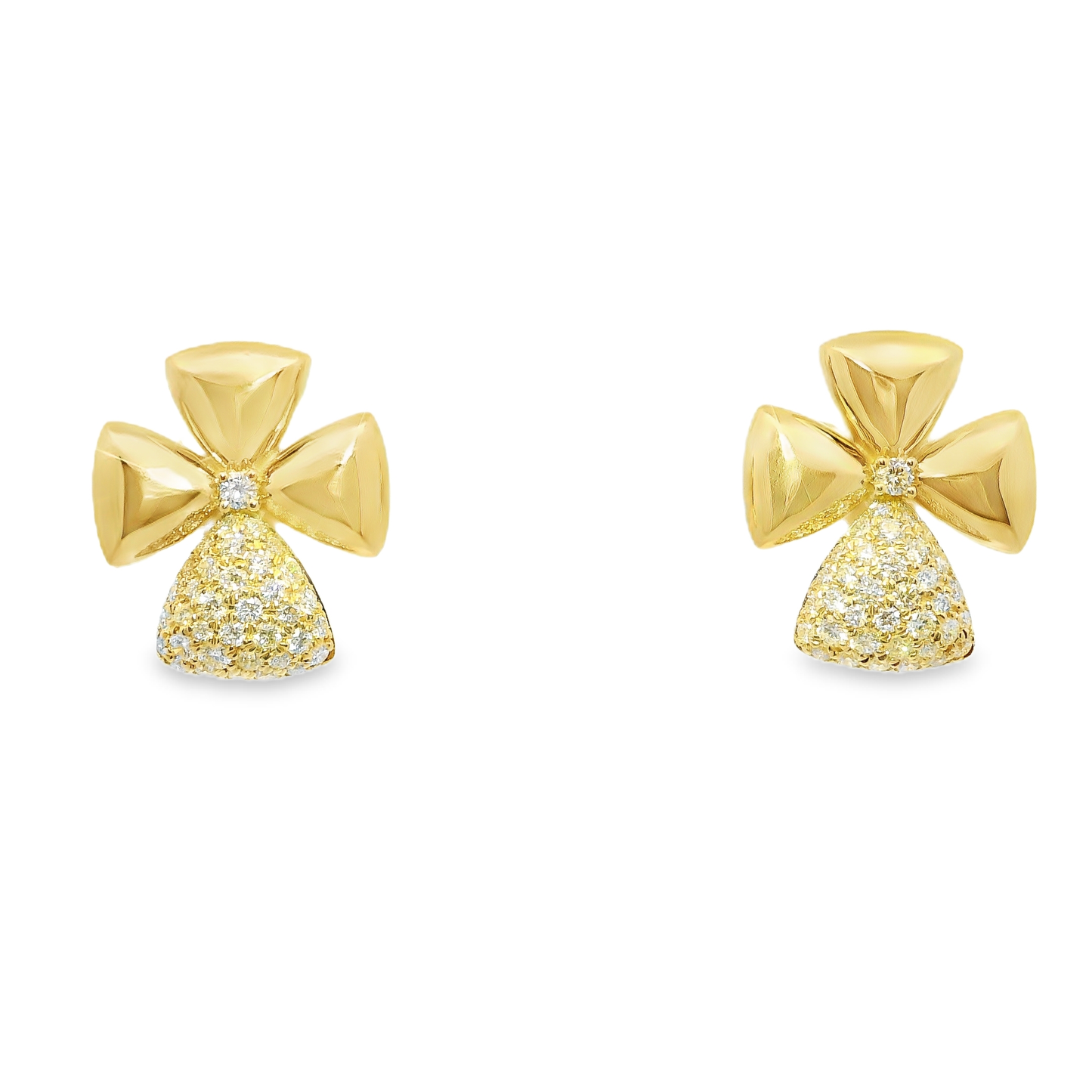 1.05CT Diamond Earrings 14k Yellow Gold