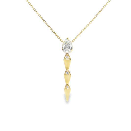 0.90ct Lab Diamond Pendant 14k Yellow Gold