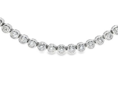 7.07ct Diamond Bezel Necklace in 14k White Gold