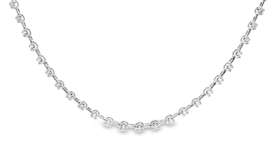 3.39CT Diamond Necklace 14k White Gold
