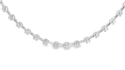 3.39CT Diamond Necklace 14k White Gold