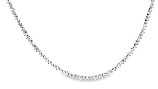 5.40CT Diamond Tennis Necklace 14k White Gold