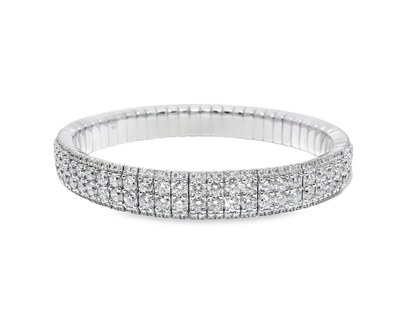 15.68CT Diamond Stretch Bracelet 14K White Gold