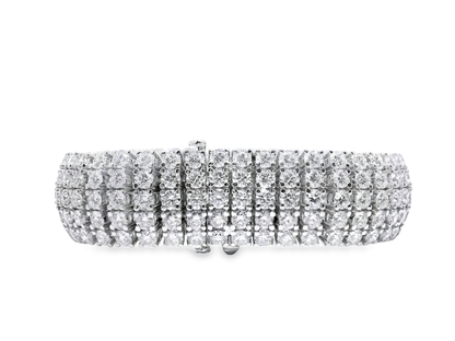 31.45CT Diamond Tennis Bracelet 14k White Gold