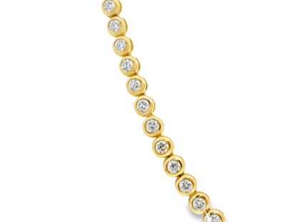 9.95CT Diamond Bezel Tennis Necklace 14K Yellow Gold