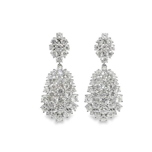 5.84CT Diamond Earring 14k White Gold