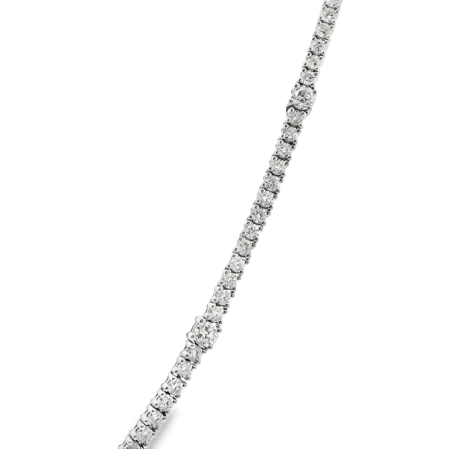 7.11CT Diamond  Tennis Necklace 14k White Gold