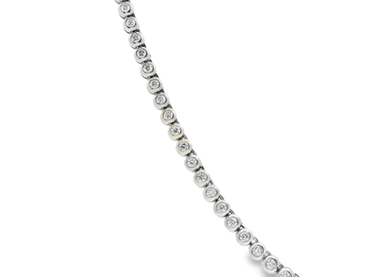 3.46CT Diamond  Tennis Necklace 14k White Gold