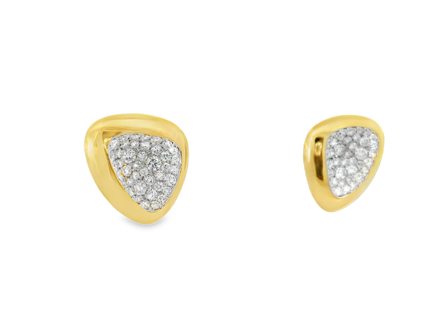 1.23CT Diamond Triluxe Earring 14k Yellow Gold