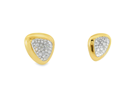 1.23CT Diamond Triluxe Earring 14k Yellow Gold