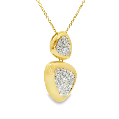 0.77CT Diamond Triluxe Pendant 14k Yellow Gold