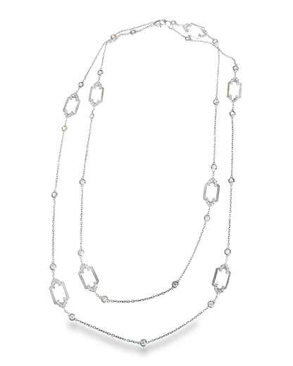 3.26CT Diamond Necklace 14k White Gold
