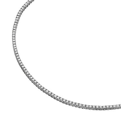 5.52CT Diamond Lab 4 Prong Tennis Necklace 14k White Gold