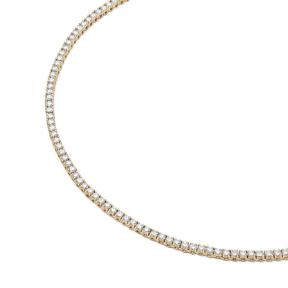 7.72CT 4 Prong Diamond Tennis Necklace 14k White Gold