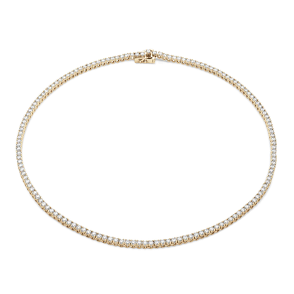 7.72CT 4 Prong Diamond Tennis Necklace 14k White Gold