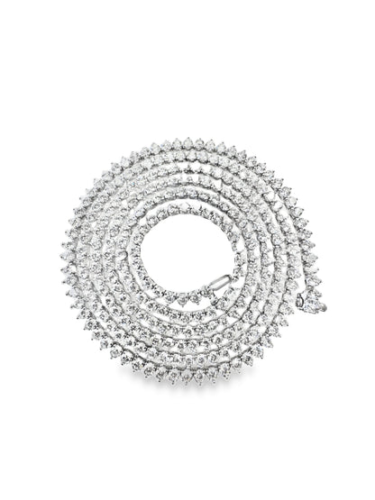 30.98CT Lab Diamond Necklace 14k White Gold