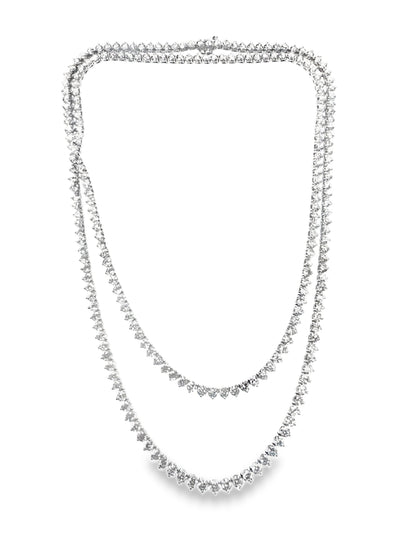 36.28CT Lab Diamond Necklace 14k White Gold