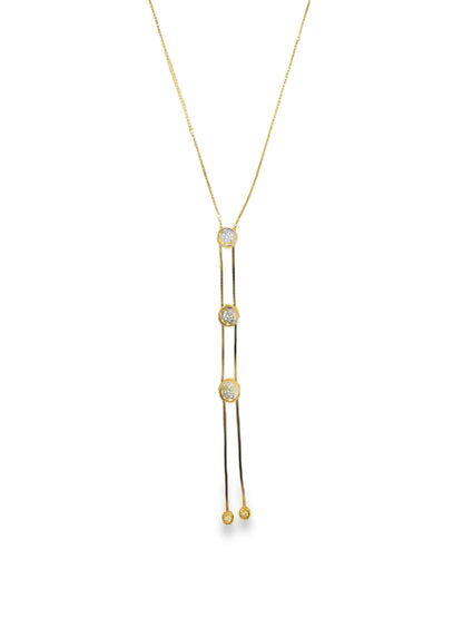 0.42CT Diamond Bezel Zip Pendant 14k Yellow Gold