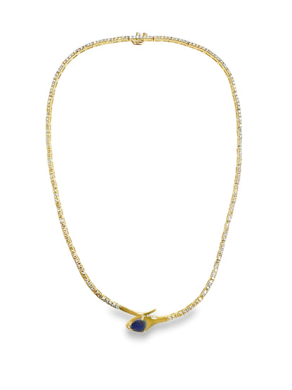 4.51CT Diamond 1.58CT Blue Sapphire Lab Certified Stone 14k Yellow Gold