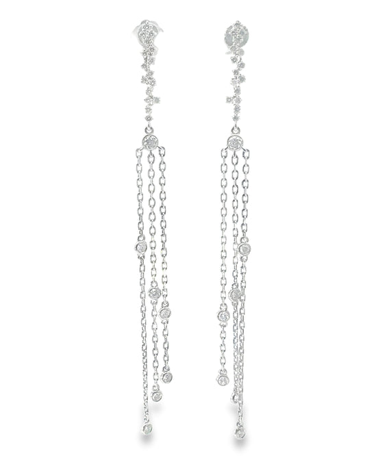 0.82CT Diamond Earring 14k White Gold