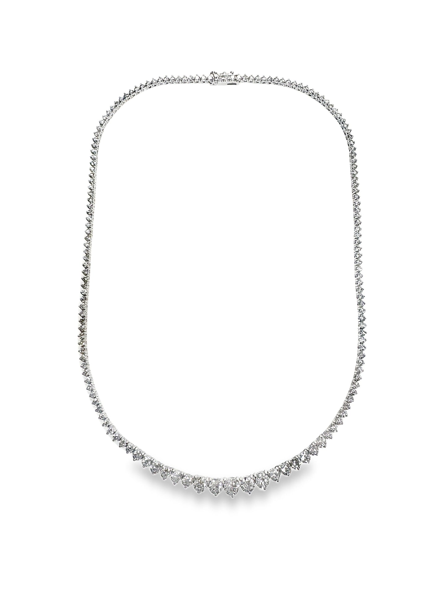 7.25CT Diamond Graduated Tennis Necklace 14K White Gold