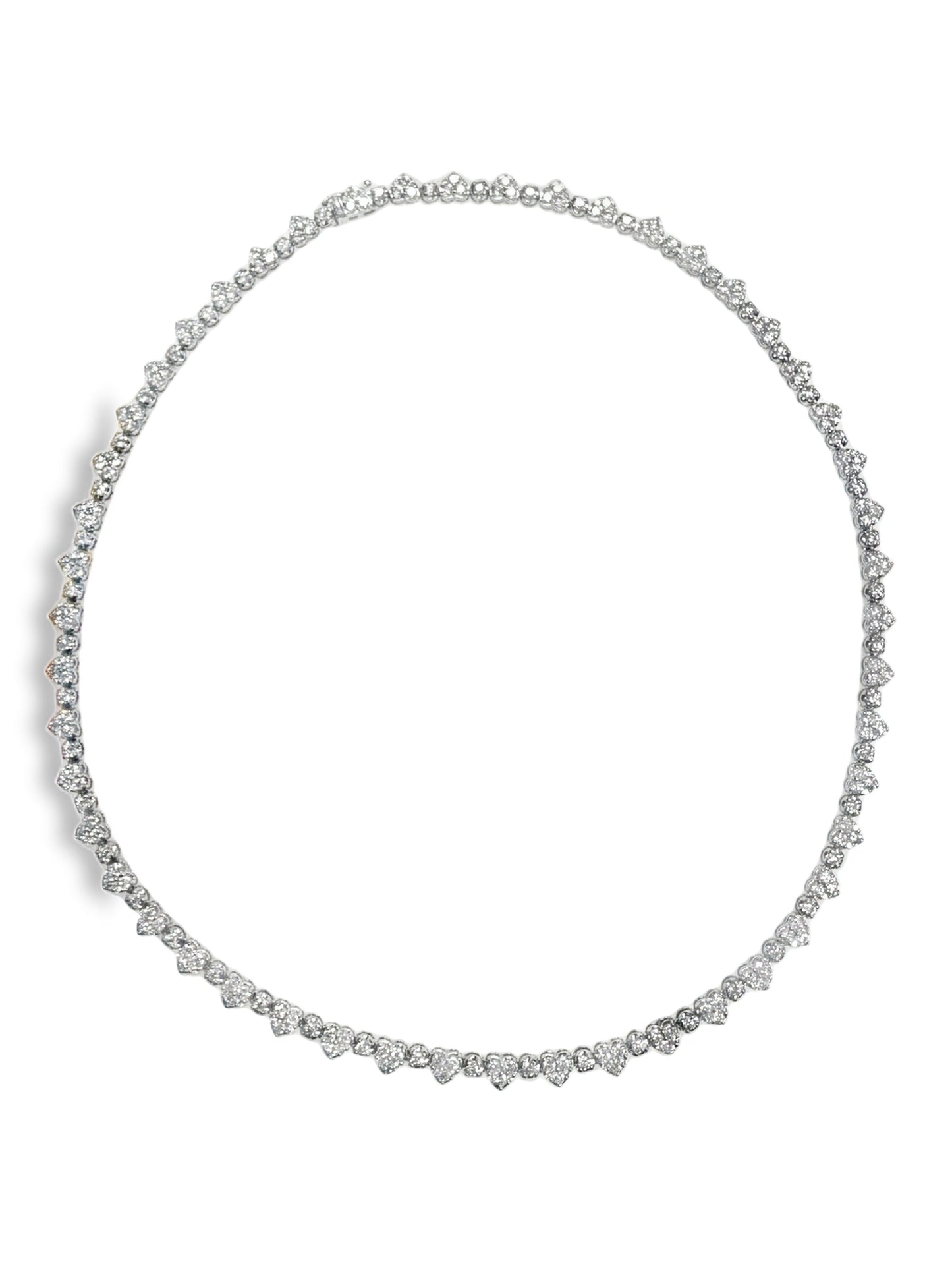 8.02CT Diamond  18k White Gold Heart Necklace