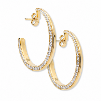 1.69CT Diamond Hoop Earring 14K Yellow Gold