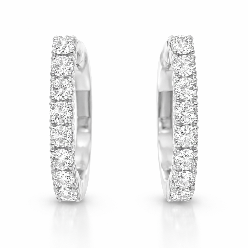 0.53CT Diamond 14k White Gold Earring