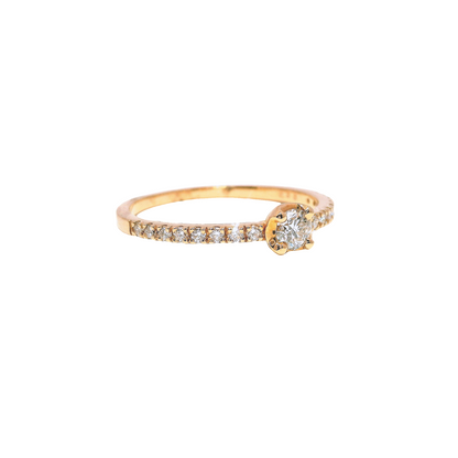 0.30CT Diamond Ring 18k Yellow Gold