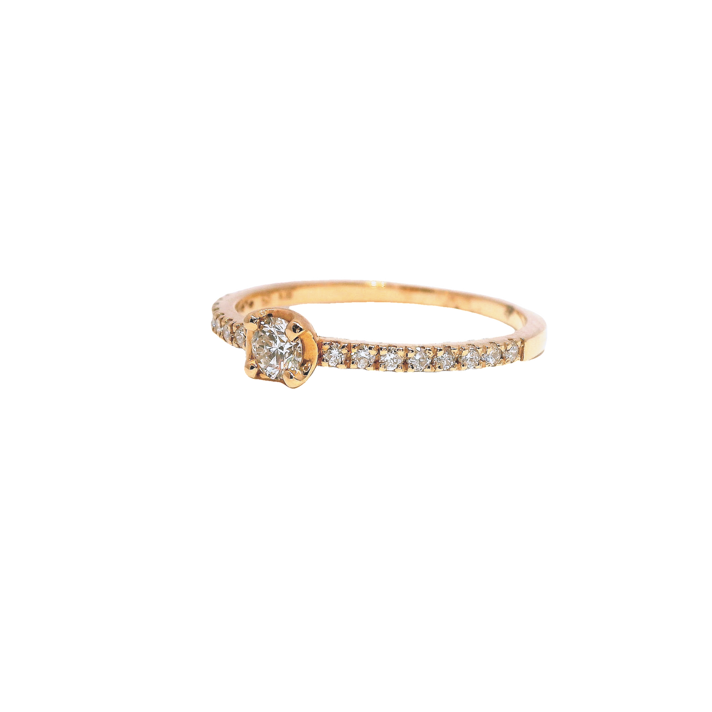 0.30CT Diamond Ring 18k Yellow Gold