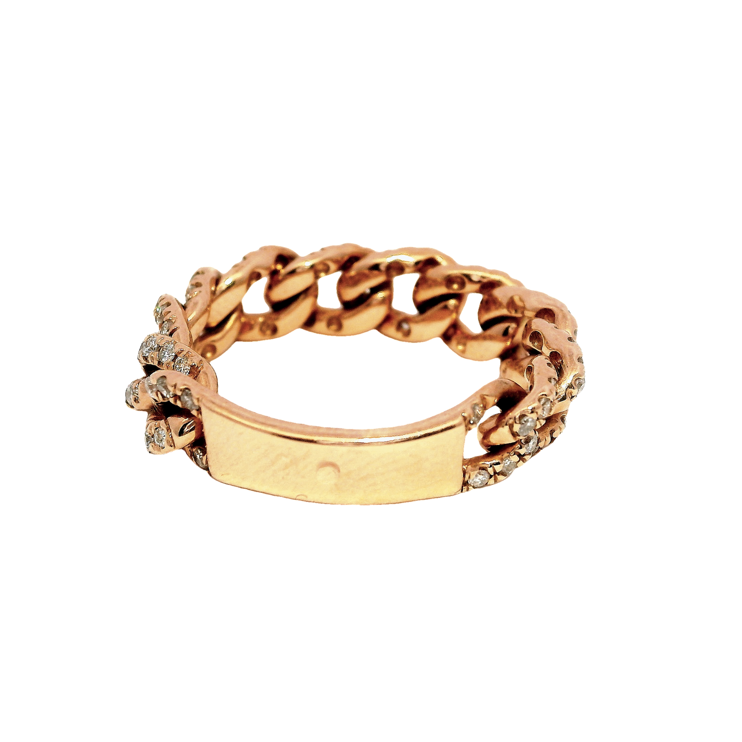 0.50CT Round Cut Diamond Chain Linked Ring 18K Gold