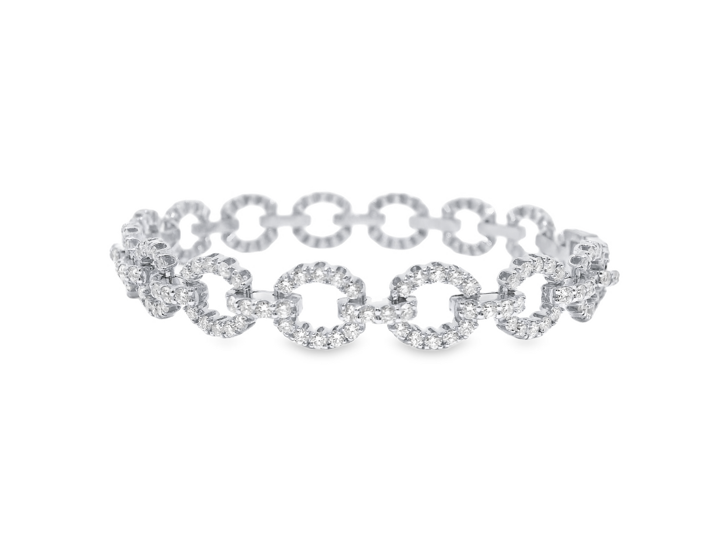 4.33CT Diamond Bracelet 14k White Gold