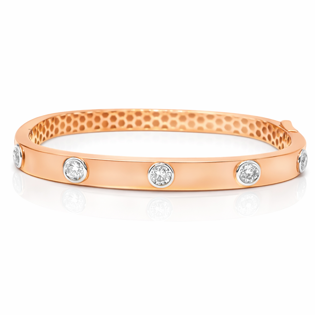 1.19CT Diamond Bangle 18k Rose Gold