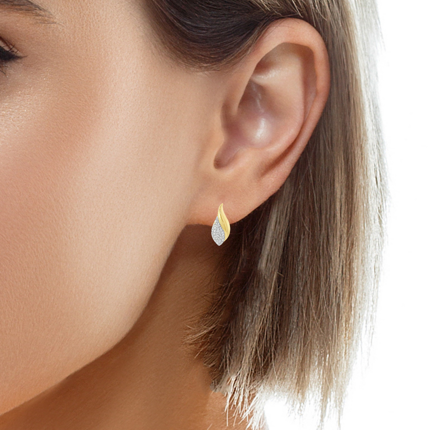 0.92CT Diamond Earring 14k Yellow Gold