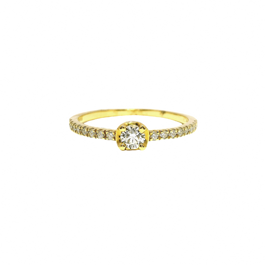 .30CT Round Cut Diamond Ring 18K Gold