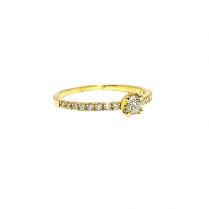 .30CT Round Cut Diamond Ring 18K Gold