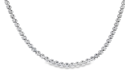 2.56CT Diamond Buttercup Tennis 14K White Gold Necklace