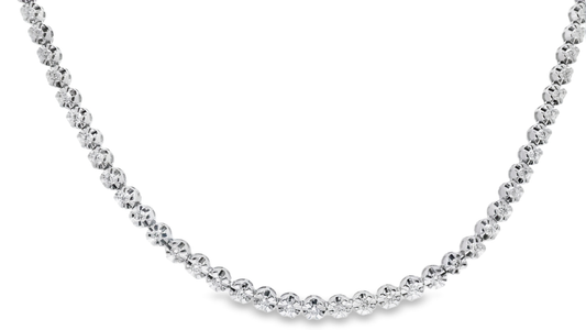 2.56CT Diamond Buttercup Tennis 14K White Gold Necklace