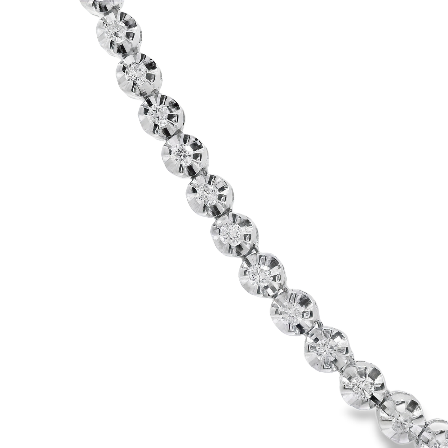 2.56CT Diamond Buttercup Tennis 14K White Gold Necklace