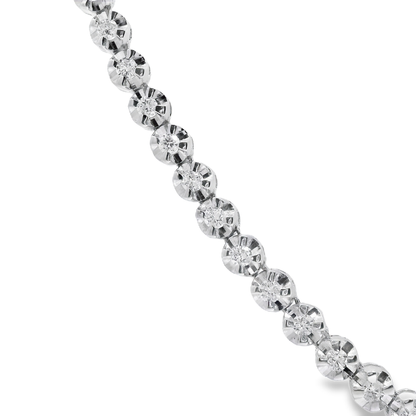 6.07CT Diamond Buttercup Tennis 14K White Gold Necklace