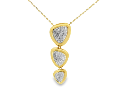 1.17CT Diamond Triangle Pendant 14k Yellow Gold