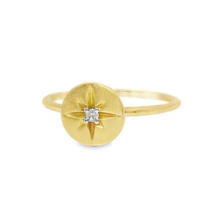 0.02CT Diamond Ring 14k Yellow Gold
