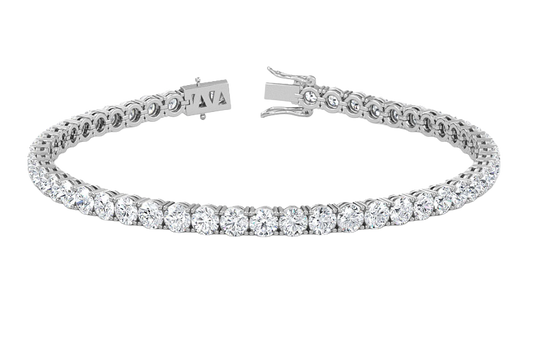 8.61CT Natural Diamond Tennis Bracelet 4 Prong 14k White Gold