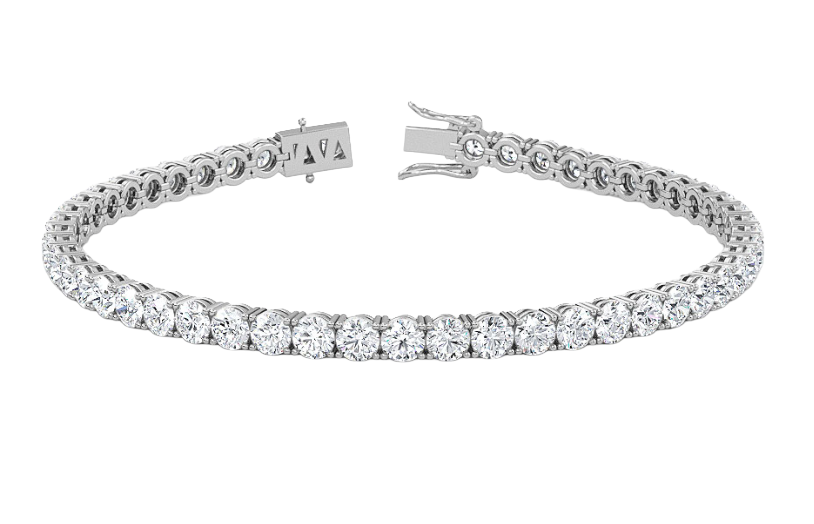 9CT Natural Diamond Tennis Bracelet 4 Prong 14k White Gold