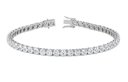 9CT Natural Diamond Tennis Bracelet 4 Prong 14k White Gold