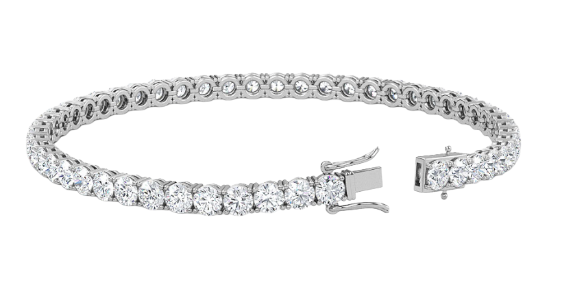 9CT Natural Diamond Tennis Bracelet 4 Prong 14k White Gold