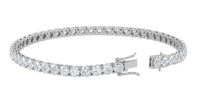 9CT Natural Diamond Tennis Bracelet 4 Prong 14k White Gold